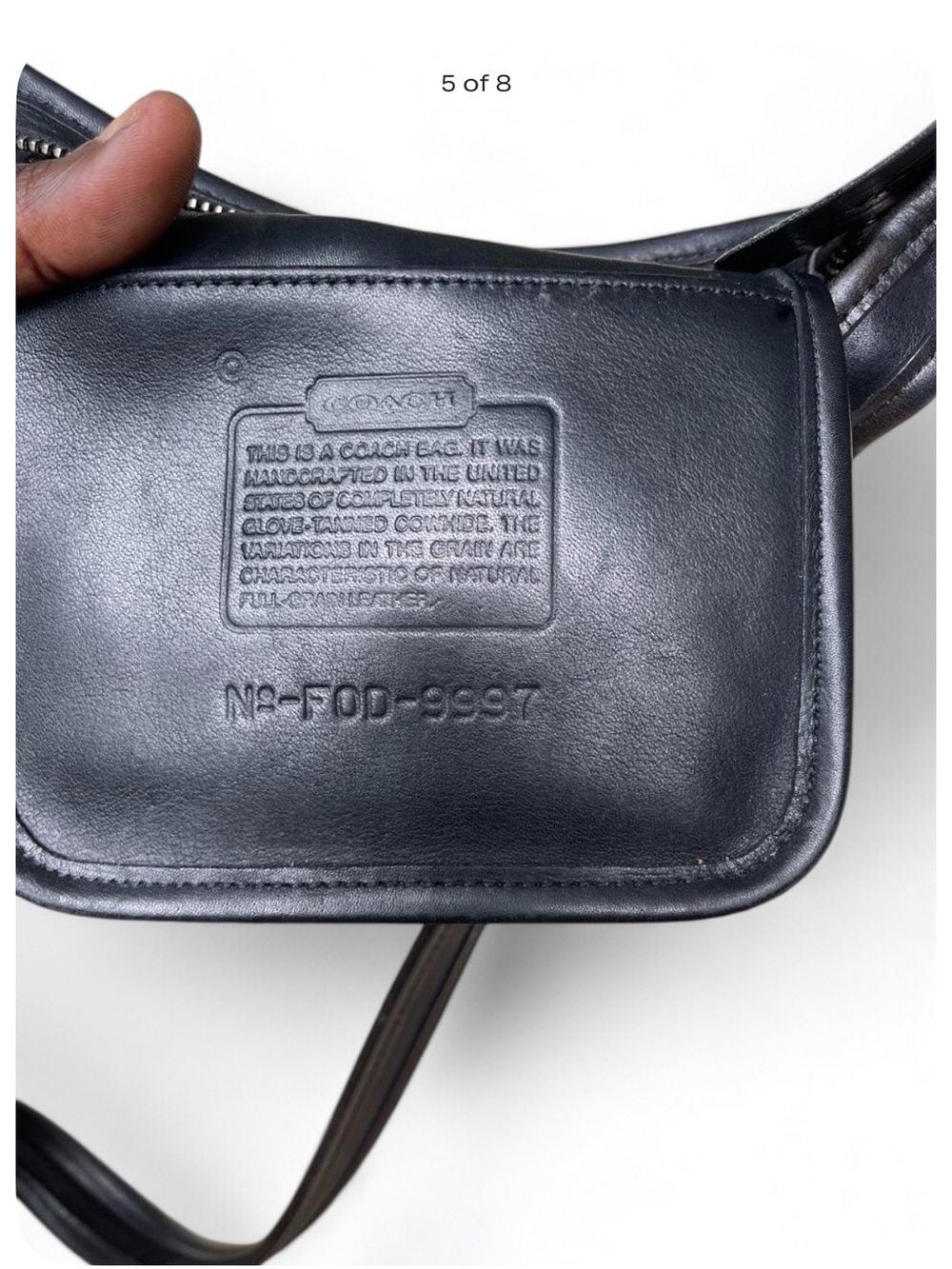 Vintage Coach Legacy Zip Black Shoulder Bag #9966 adjustable strap - Picture 5 of 6